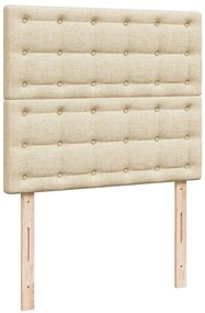 Cama boxspring com colchão 120x190 cm tecido cor creme