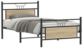 vidaXL Estrutura cama s/ colchão derivados de madeira carvalho sonoma