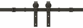 Kit de ferragens para porta deslizante 366 cm aço preto