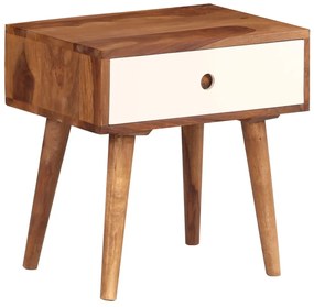 vidaXL Mesa de cabeceira em madeira de acácia maciça 45x30x45 cm