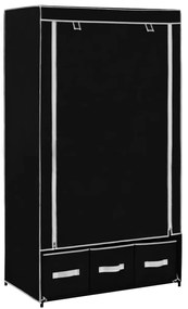 Roupeiro 87x49x159 cm tecido preto