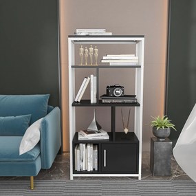 Estante Valero – Preto e Branco – 60 cm x 120 cm x 29,6 cm
