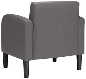 Poltrona com apoios de braços 54 cm couro artificial cinzento