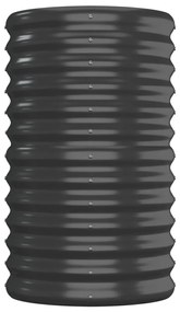 Canteiro elevado jardim 152x40x68 aço revestido a pó antracite