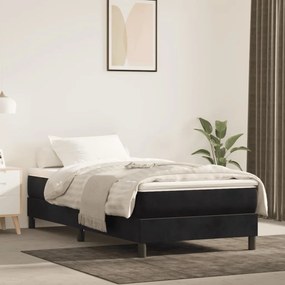 Estrutura de cama com molas 90x190 cm veludo preto