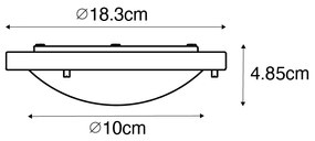 Candeeiro de teto moderno branco 18 cm IP44 - Yuma Moderno