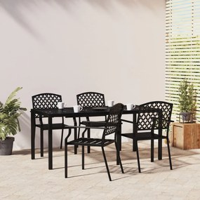 vidaXL 5 pcs conjunto de jantar para jardim aço antracite