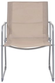 4 pcs conjunto lounge p/ jardim tecido e aço cinza-acastanhado