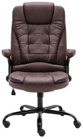 Cadeira de escritório couro artificial castanho-escuro