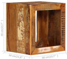 Banco 40x30x40 cm madeira recuperada maciça