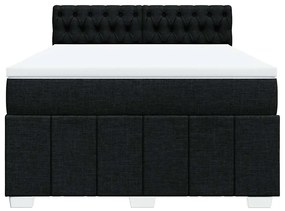Cama com molas/colchão 140x190 cm tecido preto