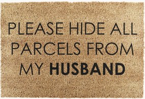Tapete de entrada Please Hide All Parcels From My Husband
