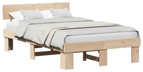 Estrutura da Cama com cabeceira Castanho 140 x 190 cm