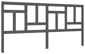 Estrutura de cama com cabeceira 200x200 cm madeira maciça cinza