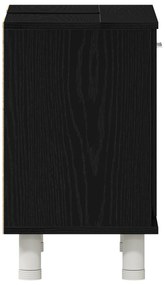 Armário de Banheiro vidaXL Preto Carvalho 60x32x54 cm Madeira Engenhar
