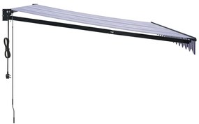 Toldo retrátil automático com 4x3 m azul e branco