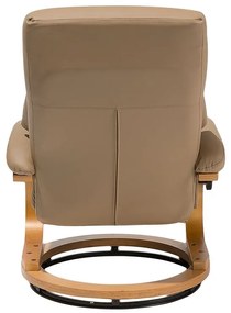 Cadeira de massagem com repousa-pés em pele sintética cor de areia FORCE Beliani