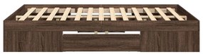 Estrutura de cama 135x190cm derivados madeira carvalho castanho