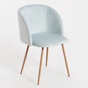 Cadeira Velt Veludo - Azul claro