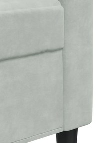 Sofá de 2 lugares 120 cm veludo cinzento-claro