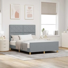 Cama vidaXL Cinza Claro 140x190 cm em Tecido