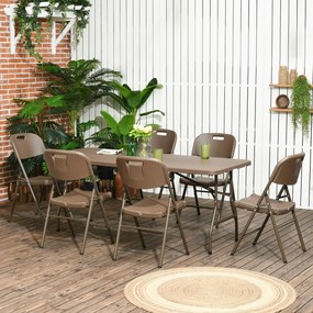 Outsunny Conjunto de Mesa e 6 Cadeiras de Jardim Conjunto de Refeição