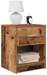 Mesas de cabeceira 2 pcs com gaveta 40x34x50 cm madeira velha
