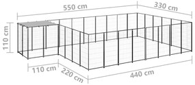 Canil 15,73 m² aço preto