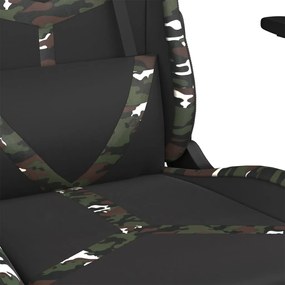 Cadeira gaming couro artificial preto e camuflado