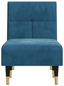 Chaise longue veludo azul