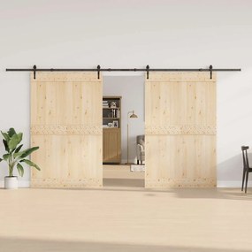 Kit de ferragens para porta deslizante 427 cm aço preto
