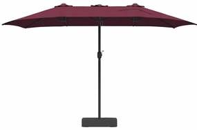 Guarda-sol de Jardim Vermelho bordô 385 x 209 x 244 cm tecido