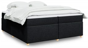 vidaXL Cama com molas/colchão 200x200 cm tecido preto