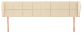Cabeceira de cama c/ abas tecido 163x23x78/88 cm creme