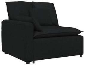 Sofá modular com almofadas tecido preto