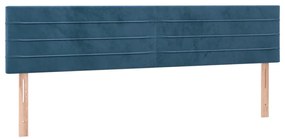 Cama boxspring com colchão 120x190 cm veludo azul-escuro