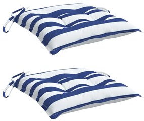 Almofadões p/ cadeira 2pcs tecido oxford riscas azul/branco