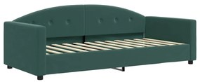 Sofá-cama com colchão 90x200 cm veludo verde-escuro