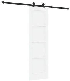 Porta Deslizante com Conjunto de Hardware 'ORKDAL'Branco Madeira Sólid
