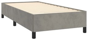 Estrutura de cama sem colchão 90x190 cm veludo cinzento-claro