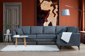 Sofá de Canto Tempo - Cinza Escuro - 300cm x 83cm x 90cm