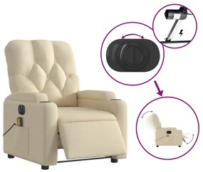 Poltrona de massagens reclinável elétrica tecido creme