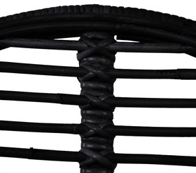 Cadeiras de jantar 2 pcs vime genuíno preto