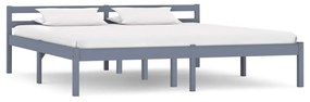 vidaXL Estrutura de cama 180x200 cm madeira pinho maciço cinzento