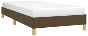 Estrutura de cama sem colchão 80x200 cm tecido castanho-escuro