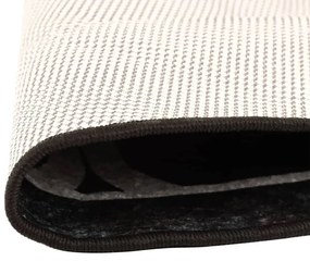 Tapete lavável antiderrapante Ø 120 cm preto e branco