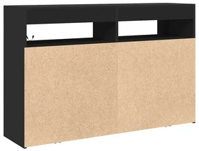 Cristaleira Preta Madeira engenheirada 116 x 30 x 75 cm