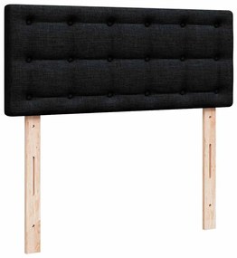 Cama otomana com colchão 120x190 cm tecido preto