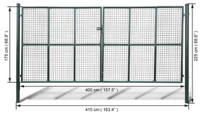 Portão de jardim em rede 415 x 225 cm / 400 x 175 cm