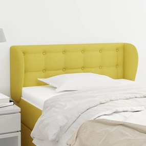 vidaXL Cabeceira de cama c/ abas tecido 83x23x78/88 cm verde